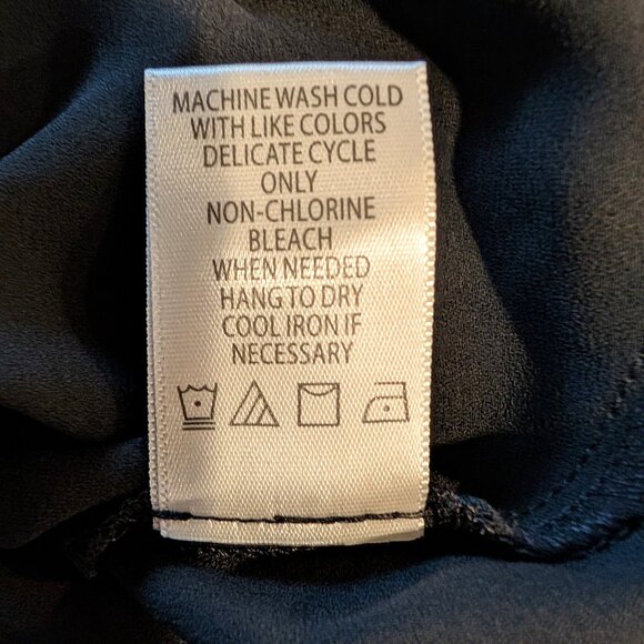 NWT Max Studio Womens Medium Midi Dress Black Long Sleeve Drop Waist Ruffle Trim - Picture 11 of 13